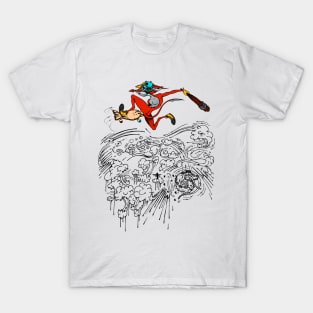 skater fox flying high T-Shirt